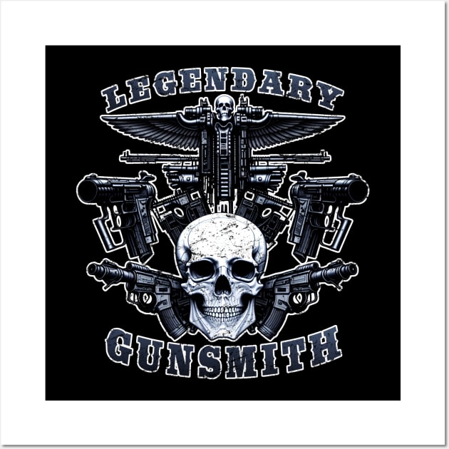 Legendary Gunsmith Skull Logo Military gift Wall Art by 8 Fists of Tees